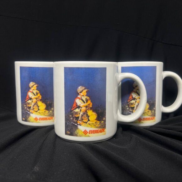 Eveready Classic Boy Finds Lost Dog Ceramic Coffee Mugs  Set of 3  ** 3.75" Tall - Picture 1 of 6